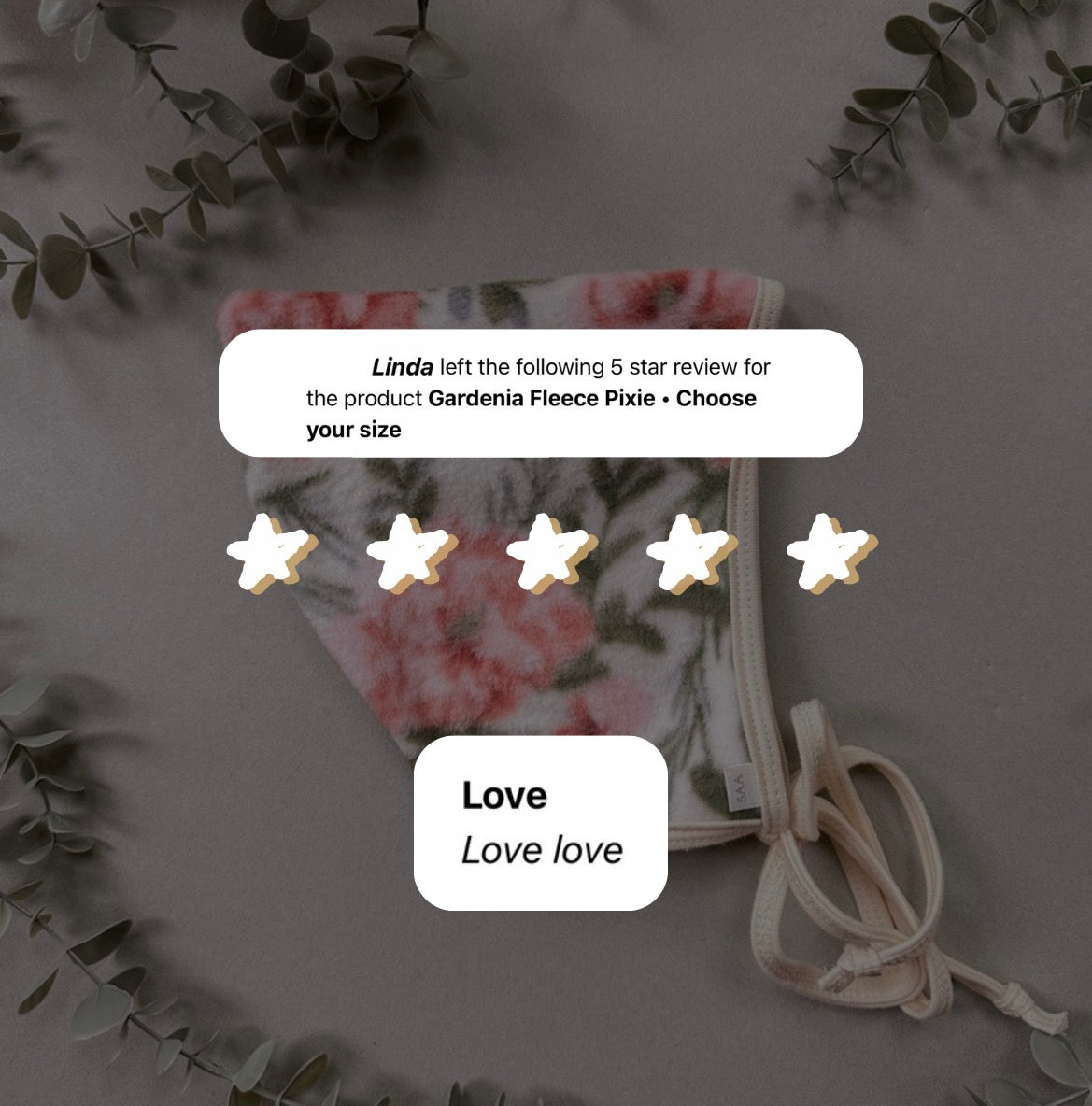 Gardenia Fleece Pixie • Choose your size