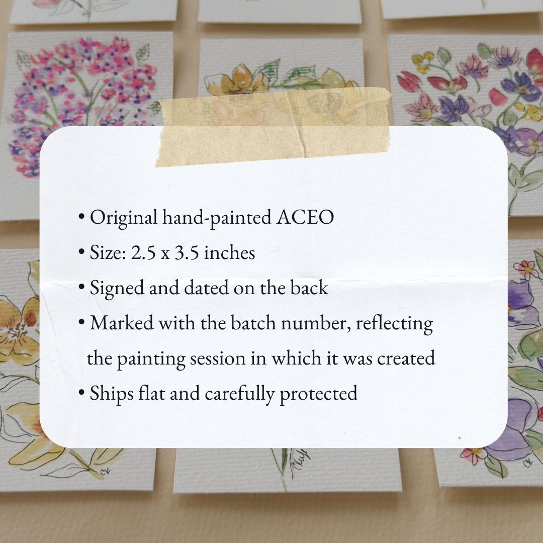 Garden Reverie – Original ACEO Painting (Batch 001 #2)