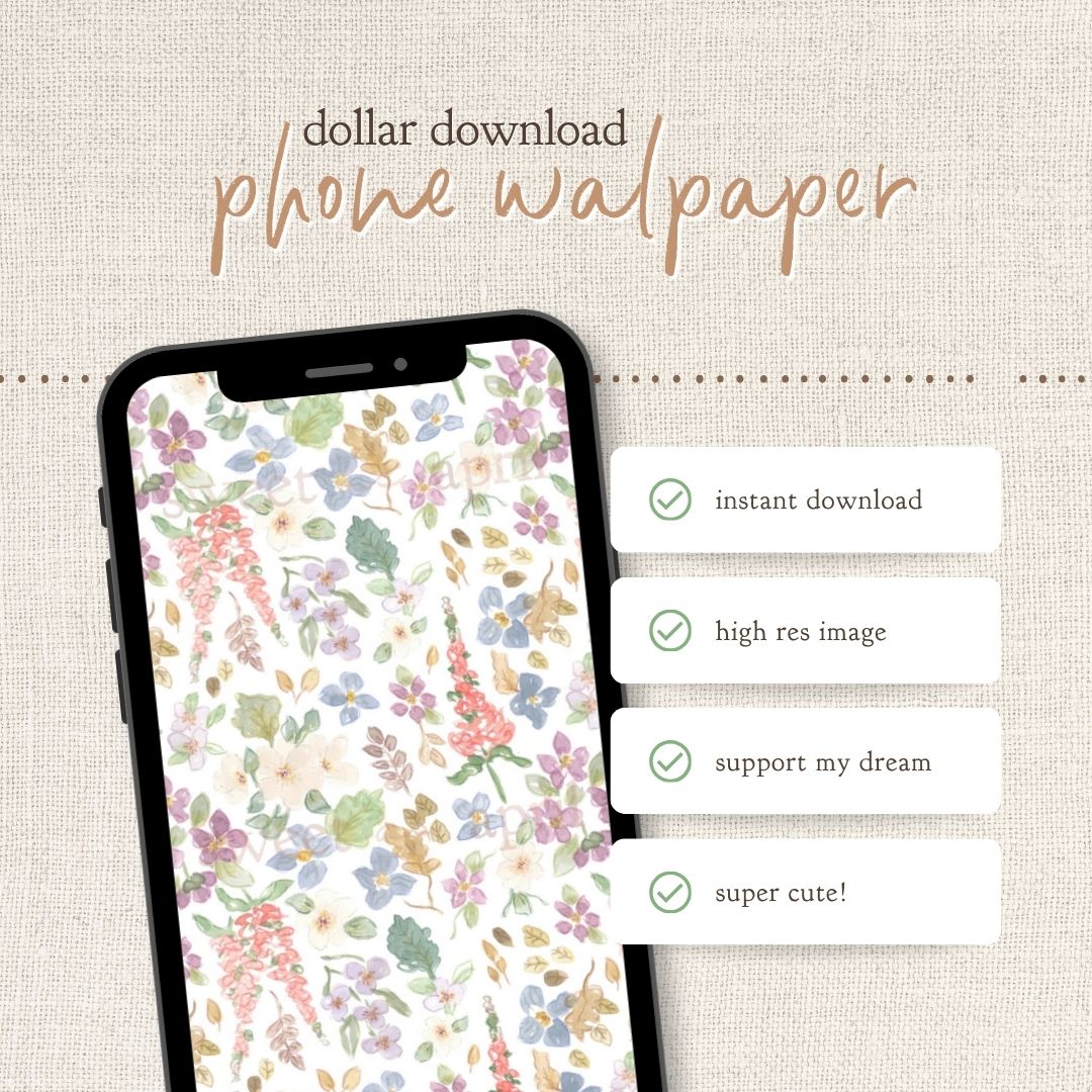 Instant Download : Phone Wallpaper : Fall Floral