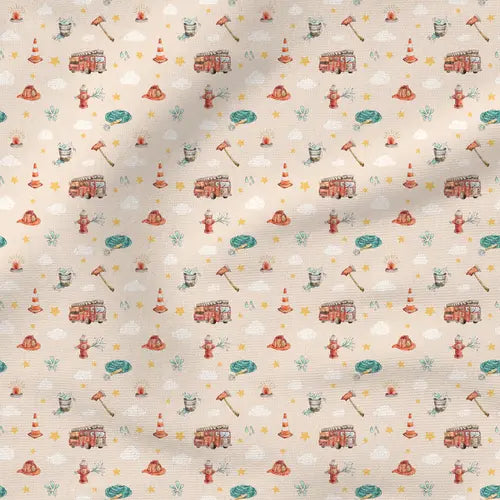 Fire Rescue - Firehouse Dreams - Fabric by the yard starting at