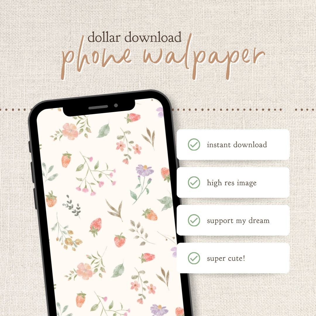 Instant Download : Phone Wallpaper : Florals & Berries