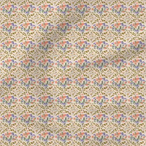 Spring Meadow - Flower Bunches & Ferns - Fabric by the yard starting at