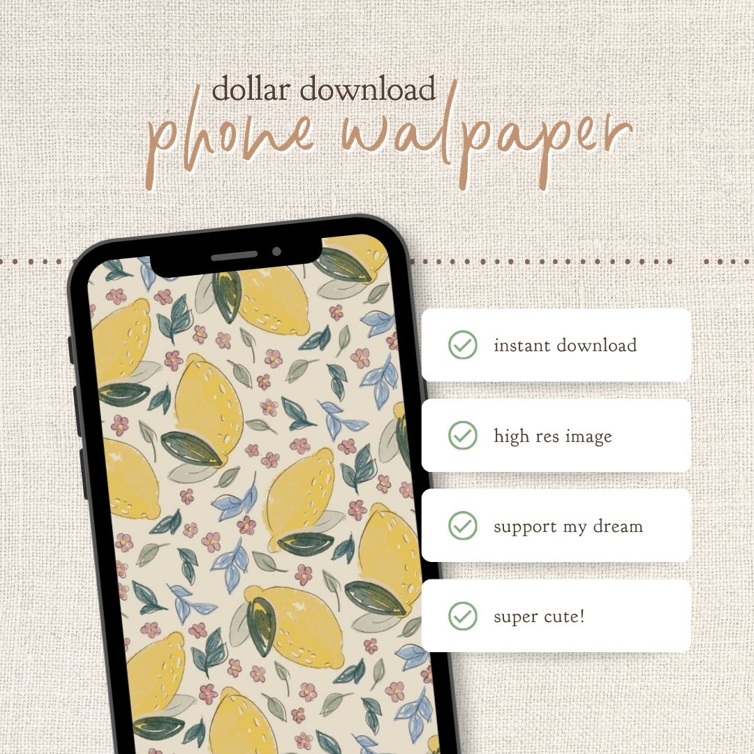 Instant Download : Phone Wallpaper : Lemons