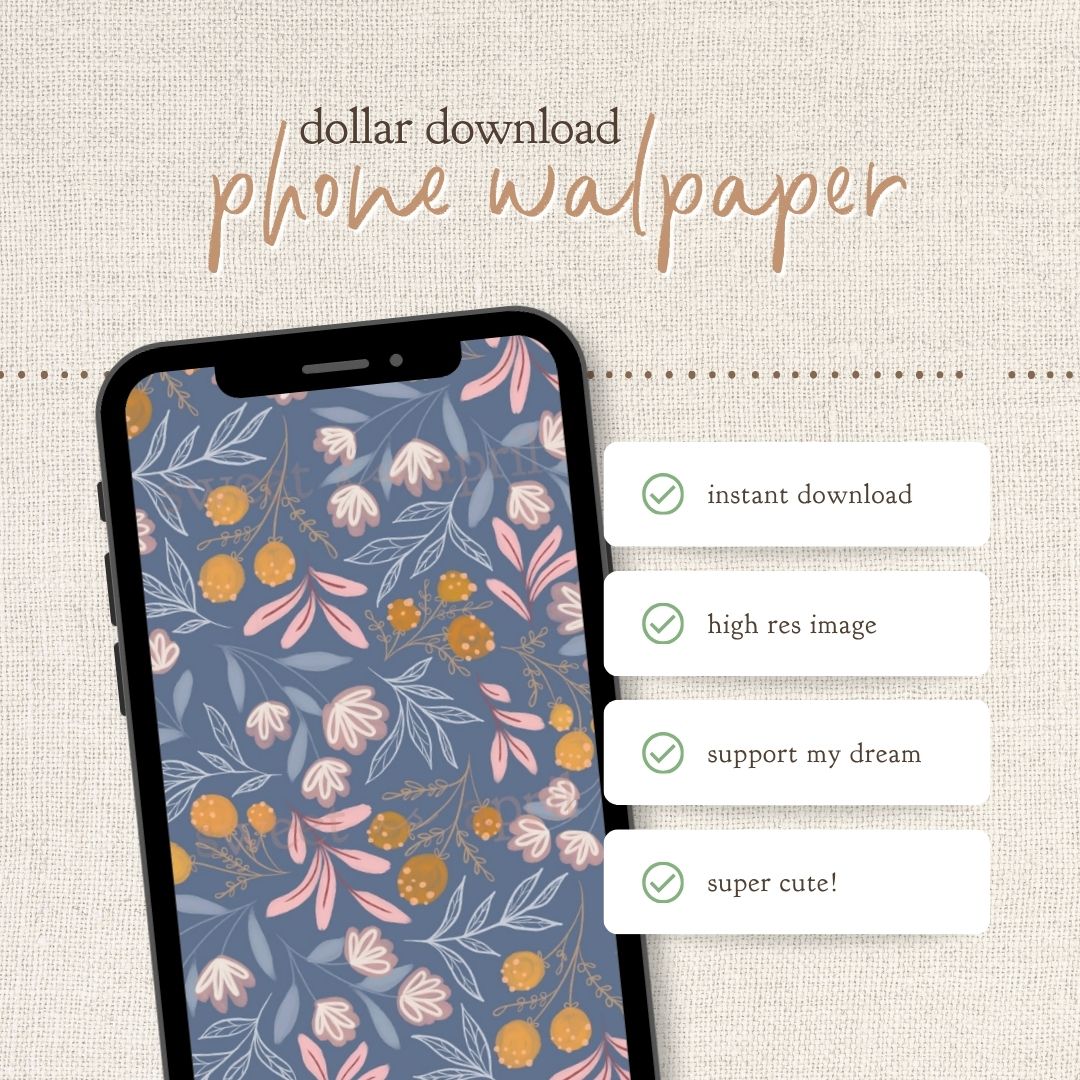 Instant Download : Phone Wallpaper : Mauve Floral