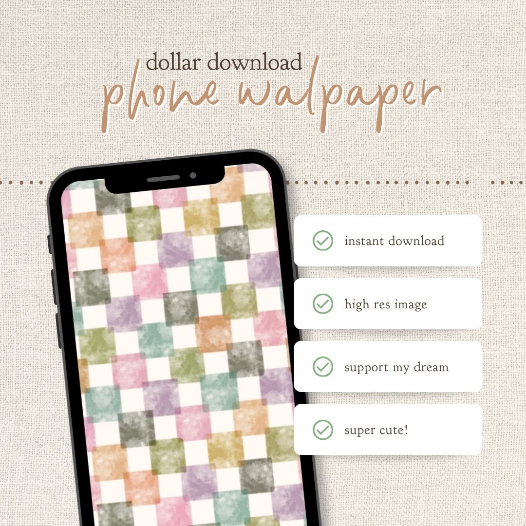 Instant Download : Phone Wallpaper : Pastel Grid