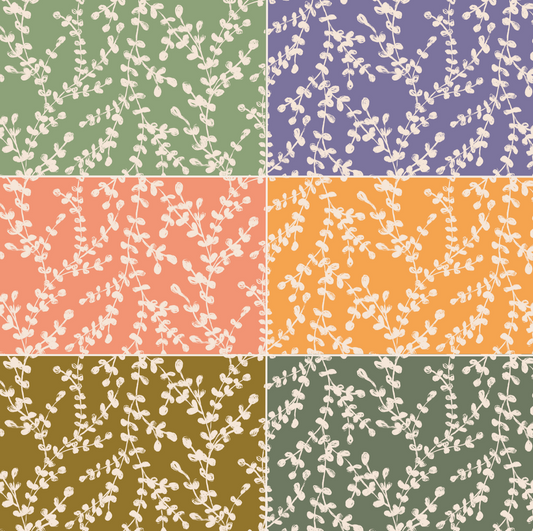 Spring Meadow - Trailing Ferns - Fabric by the yard starting at