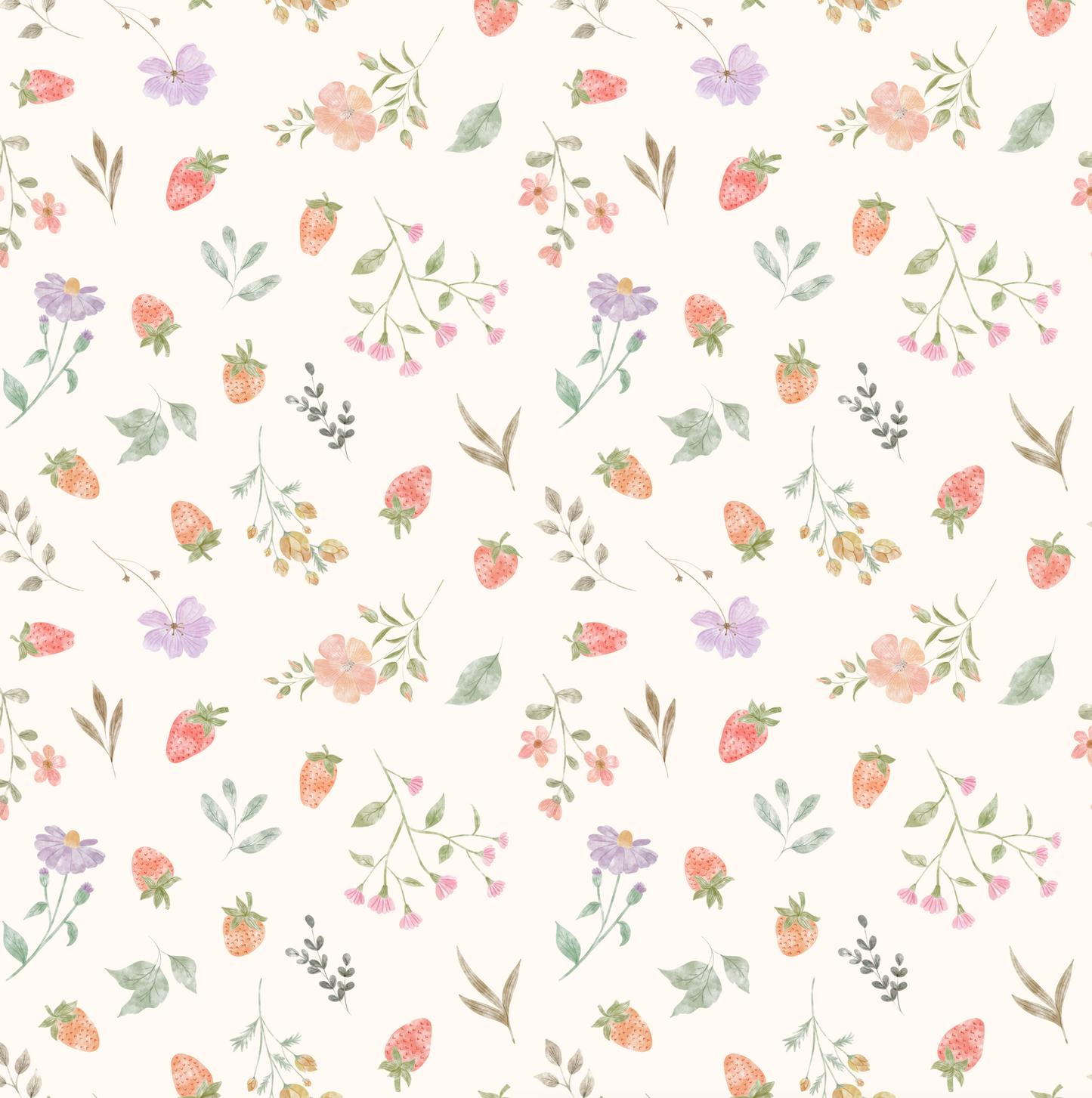 Tiny Blooms : Petals & Berries - Fabric by the yard starting at