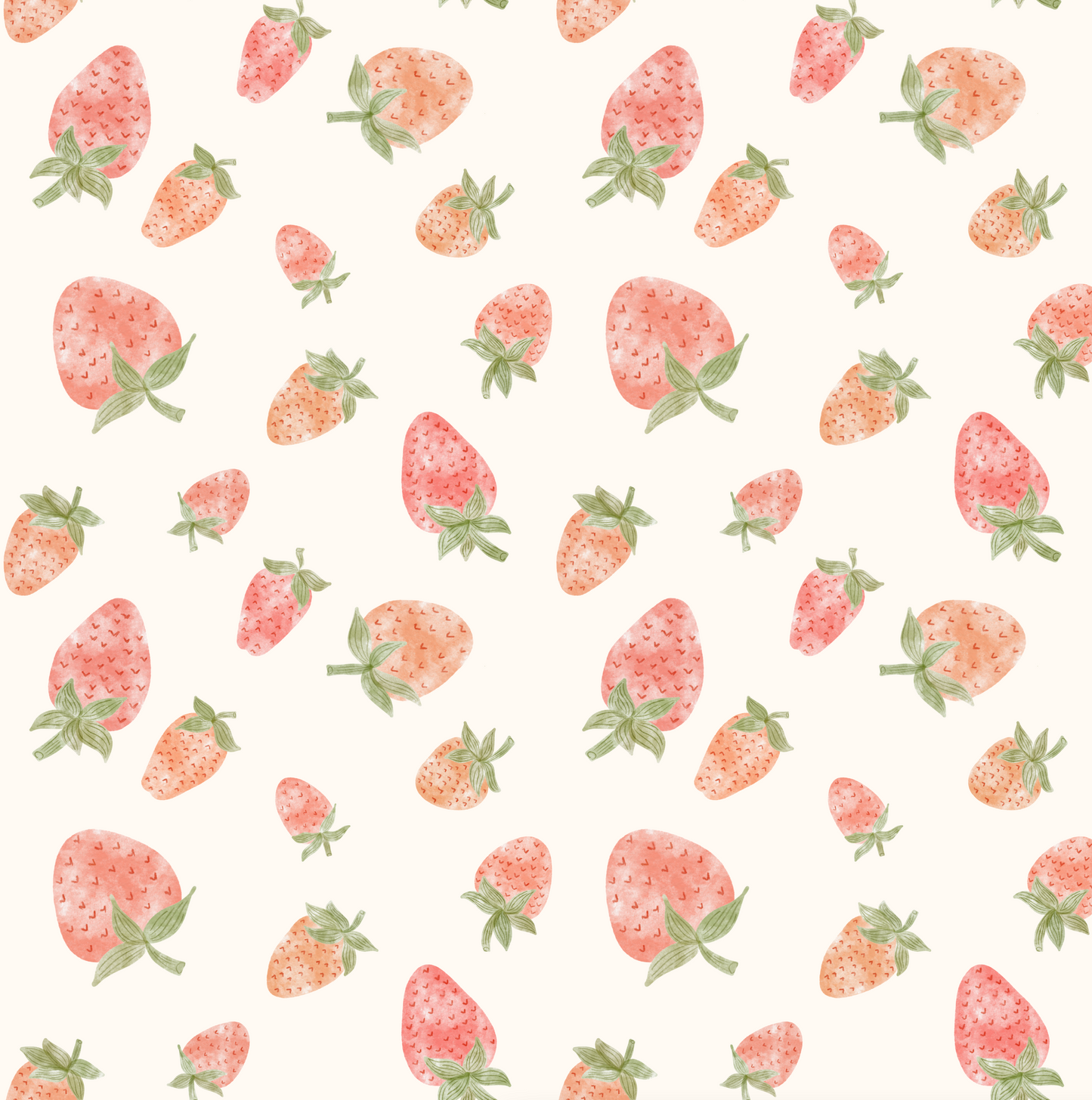 Tiny Blooms : Strawberries (tossed) - Fabric by the yard starting at