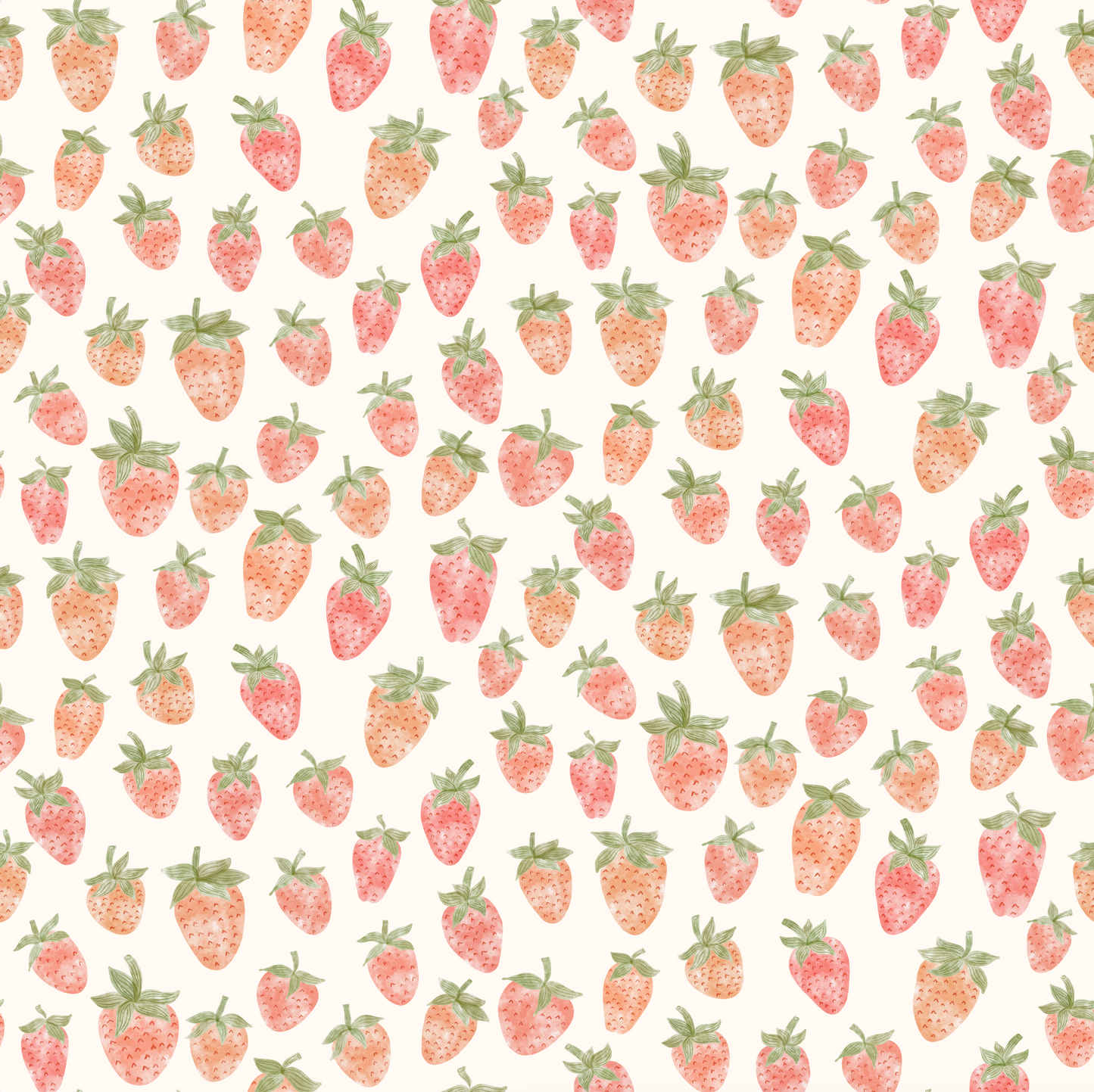 Tiny Blooms : Strawberries - Fabric by the yard starting at