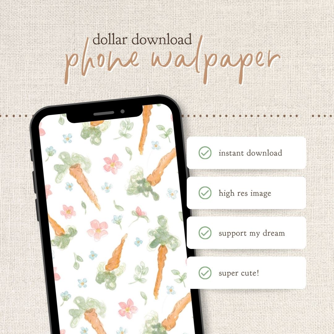 Instant Download : Phone Wallpaper : Sweet Carrots