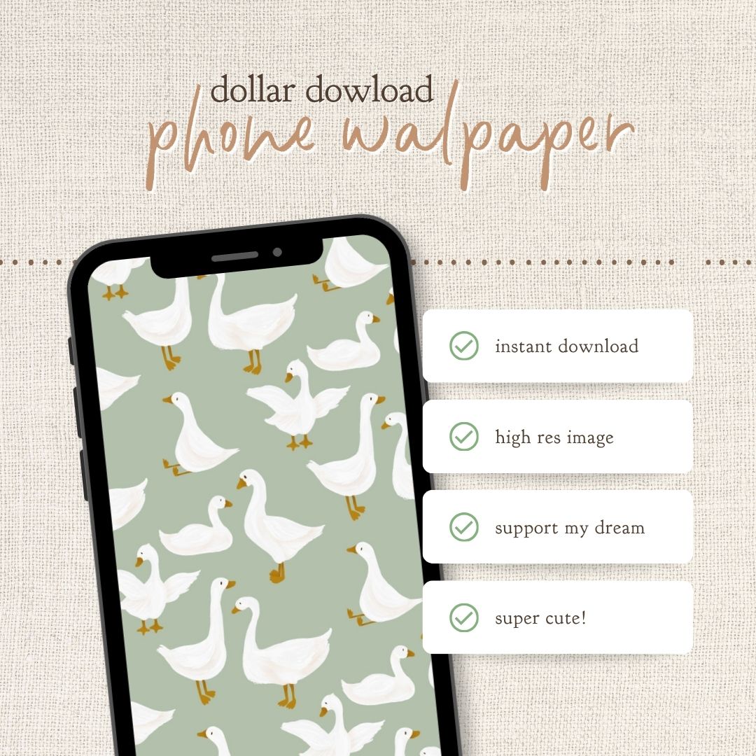 Instant Download : Phone Wallpaper : Sweet Geese