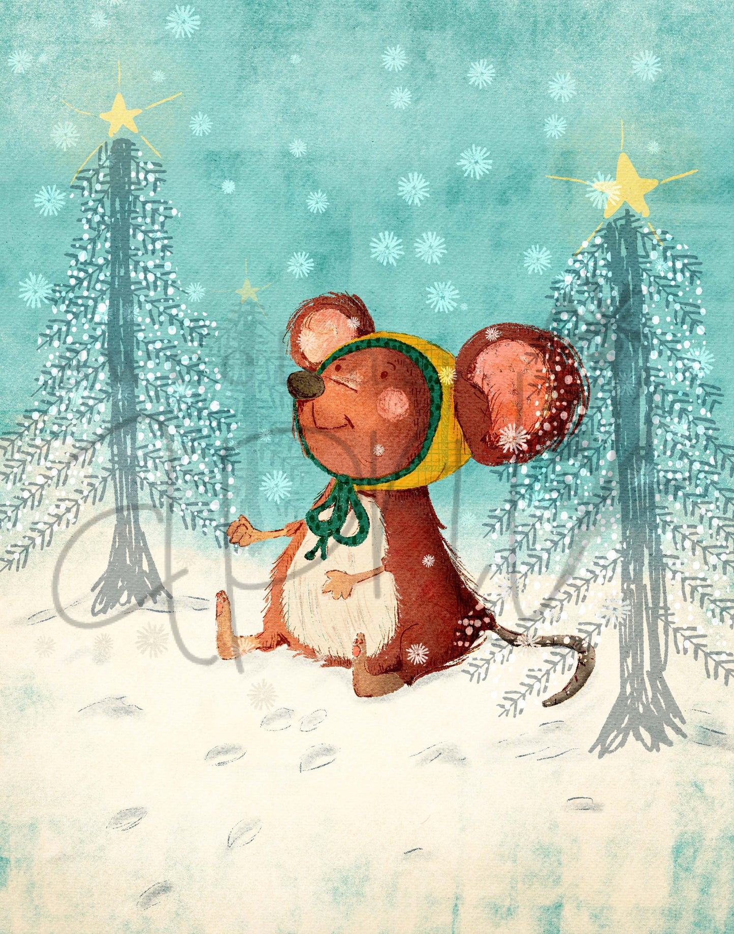 Winter Mouse : Digital Download Art Print