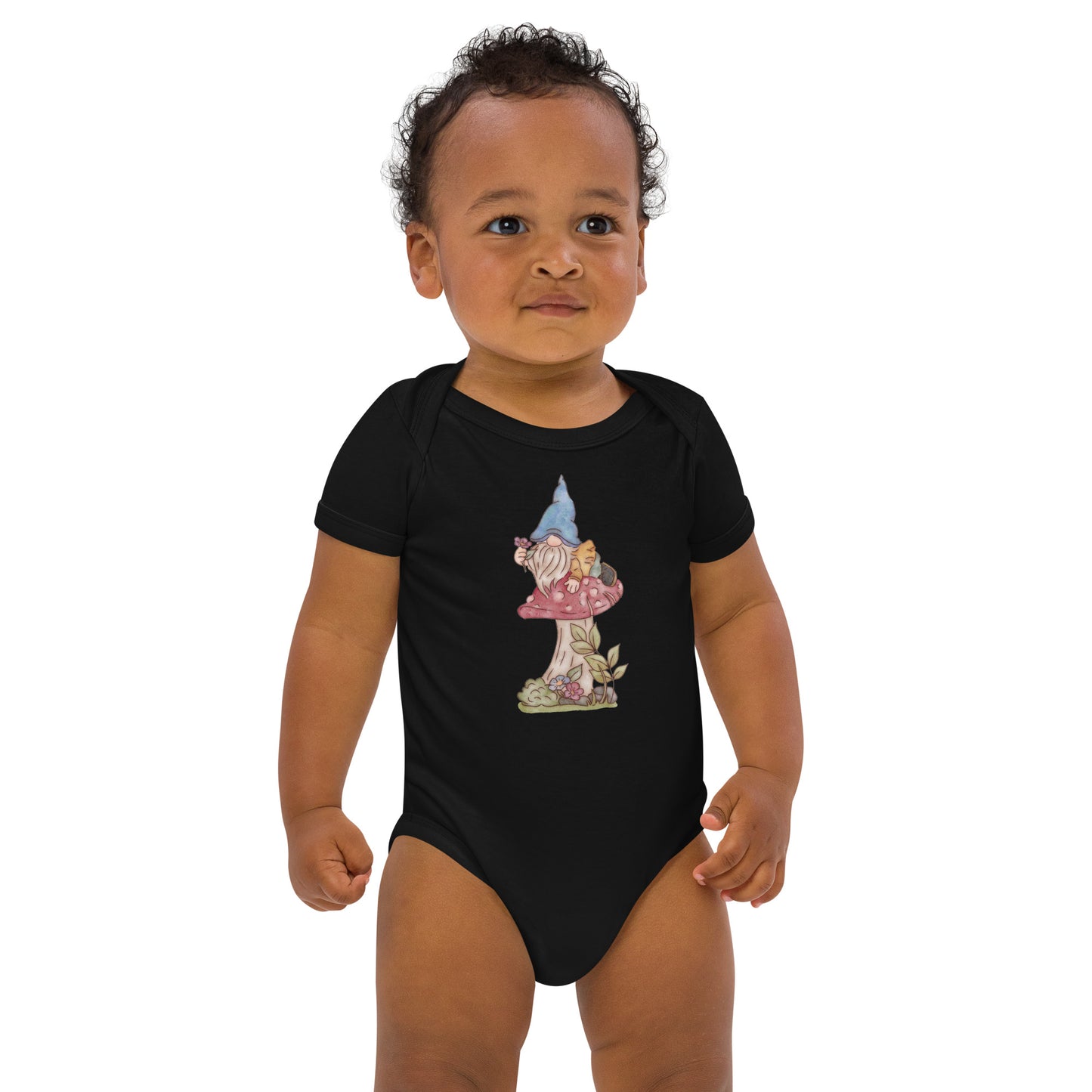 Mushroom Flower Gnome : Organic Bodysuit