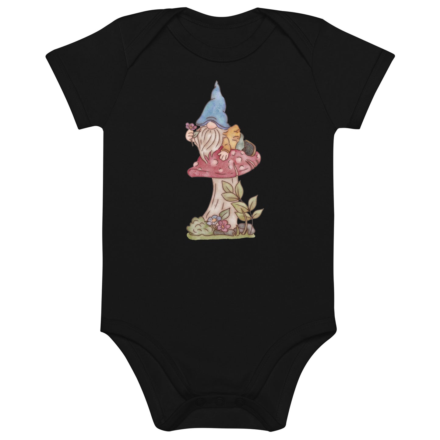 Mushroom Flower Gnome : Organic Bodysuit