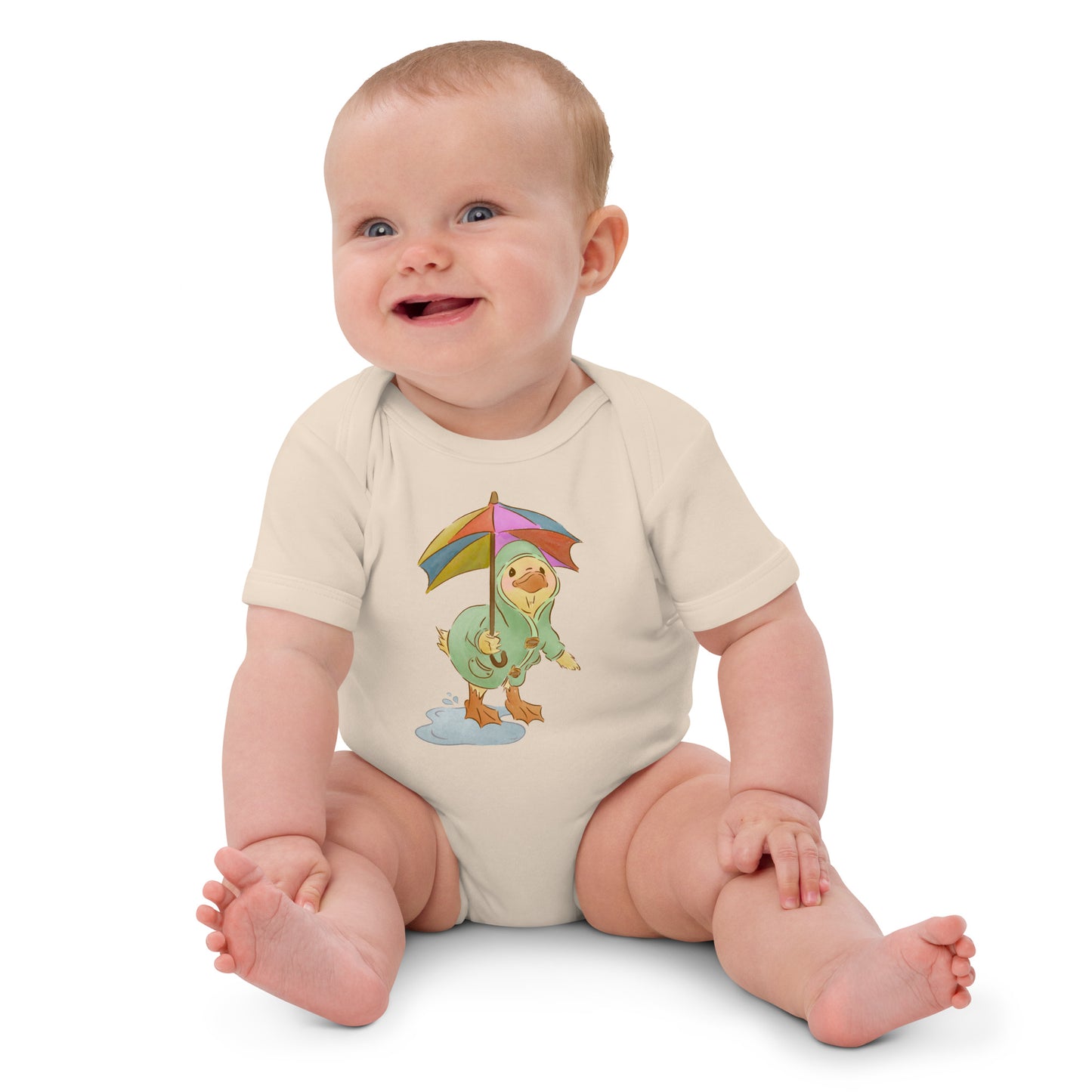 Mr. Puddle Duck : Rainbow : Organic Bodysuit