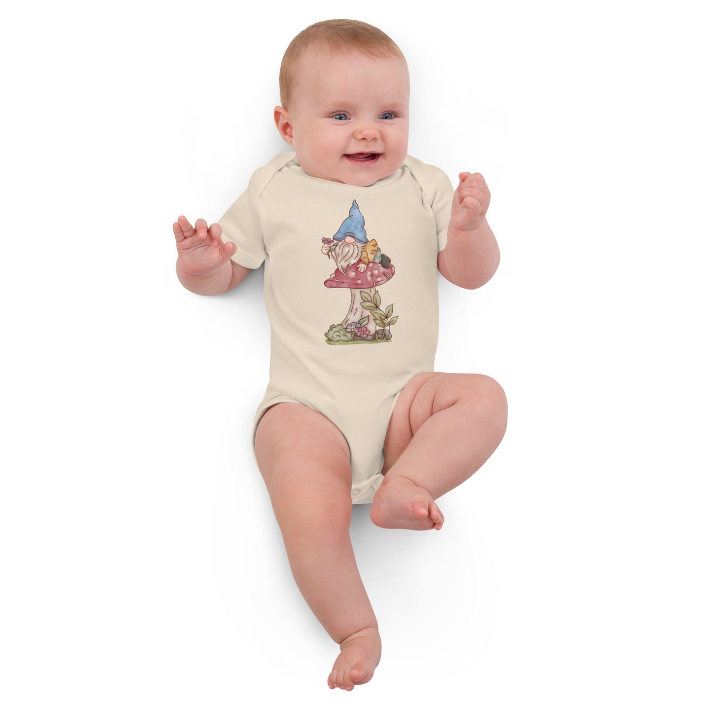 Mushroom Flower Gnome : Organic Bodysuit