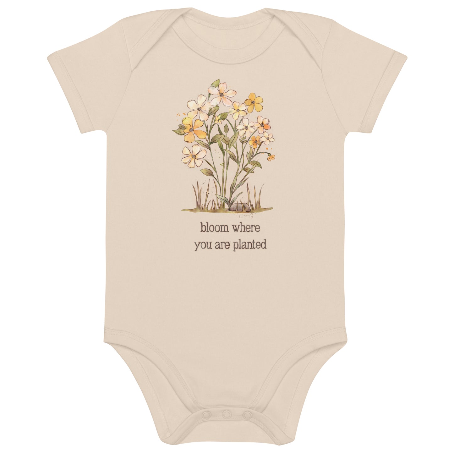 Bloom Where you are Planted : Organic Bodysuit