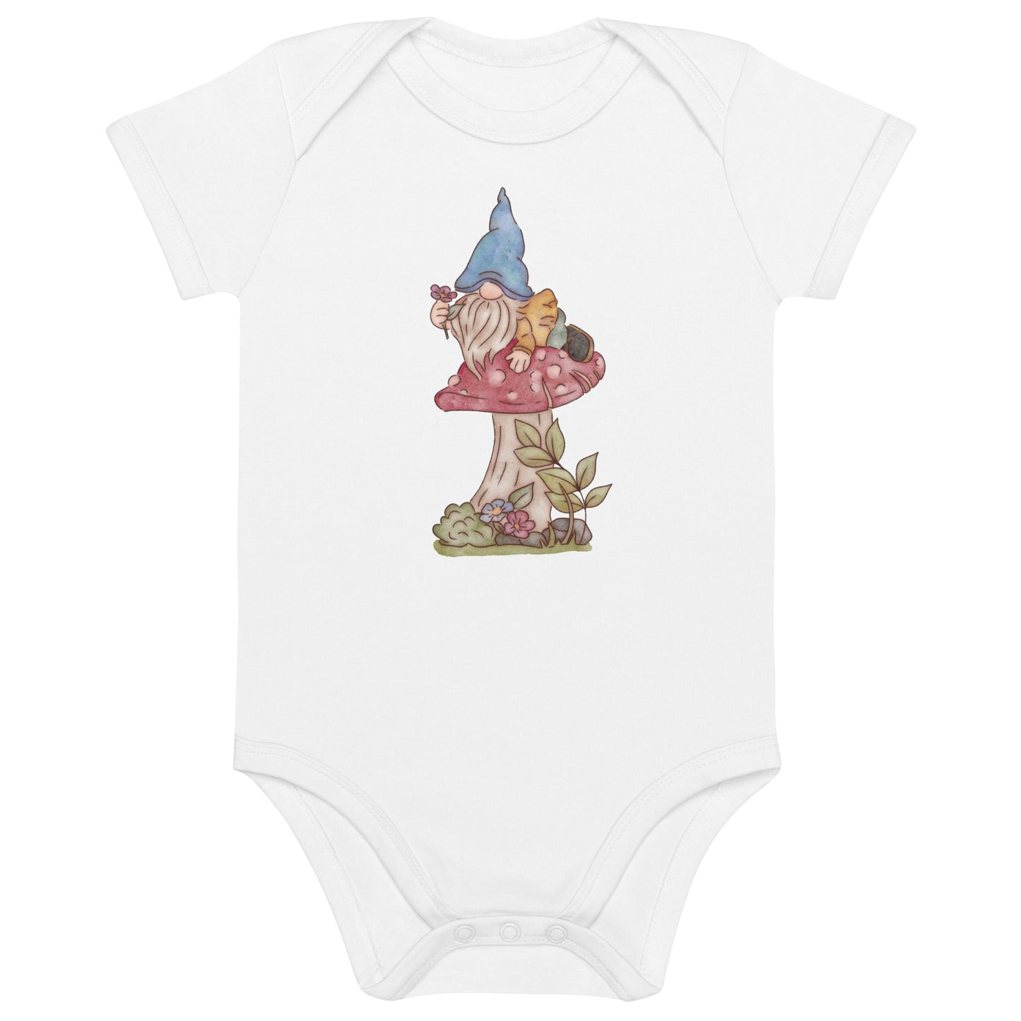 Mushroom Flower Gnome : Organic Bodysuit