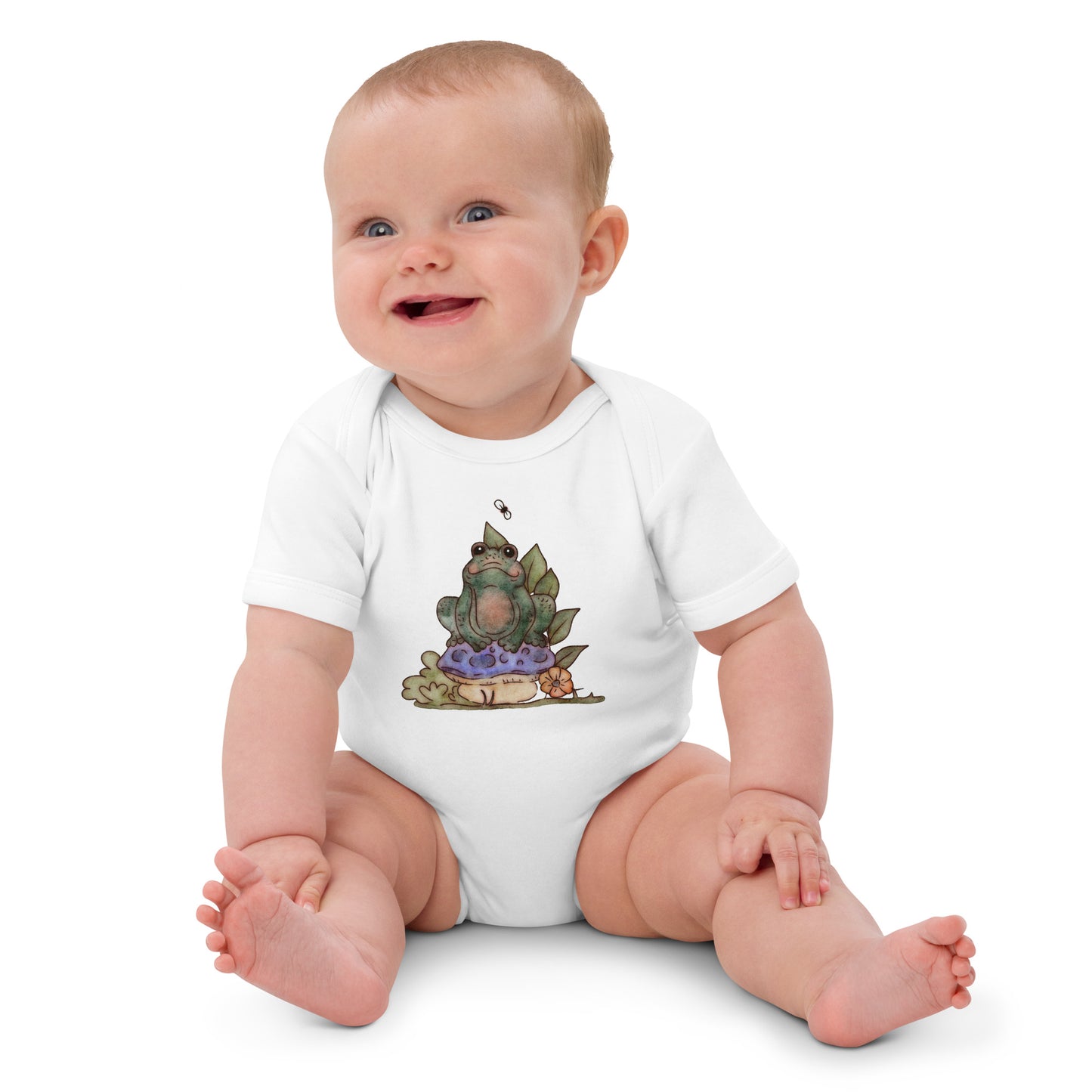 Mushroom Frog : Organic Bodysuit
