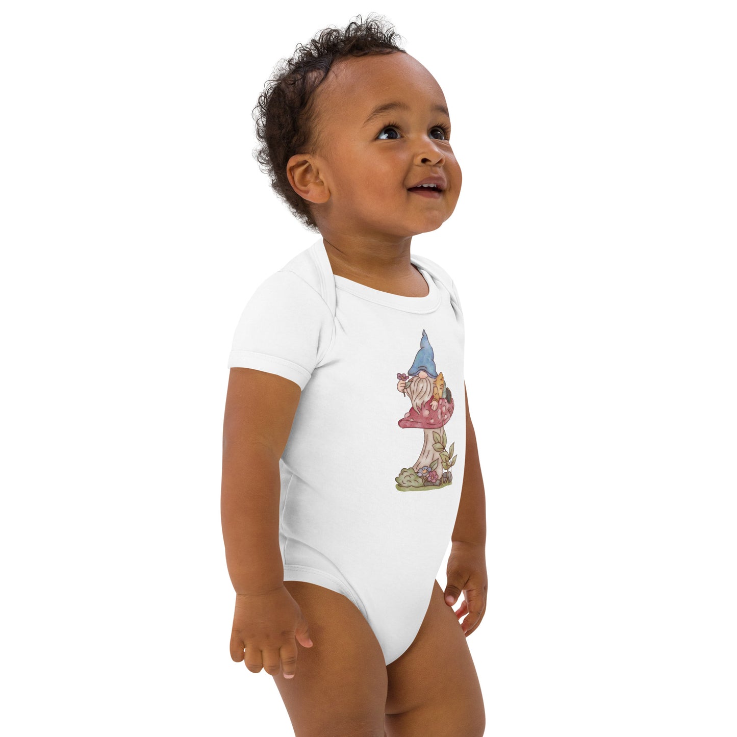 Mushroom Flower Gnome : Organic Bodysuit