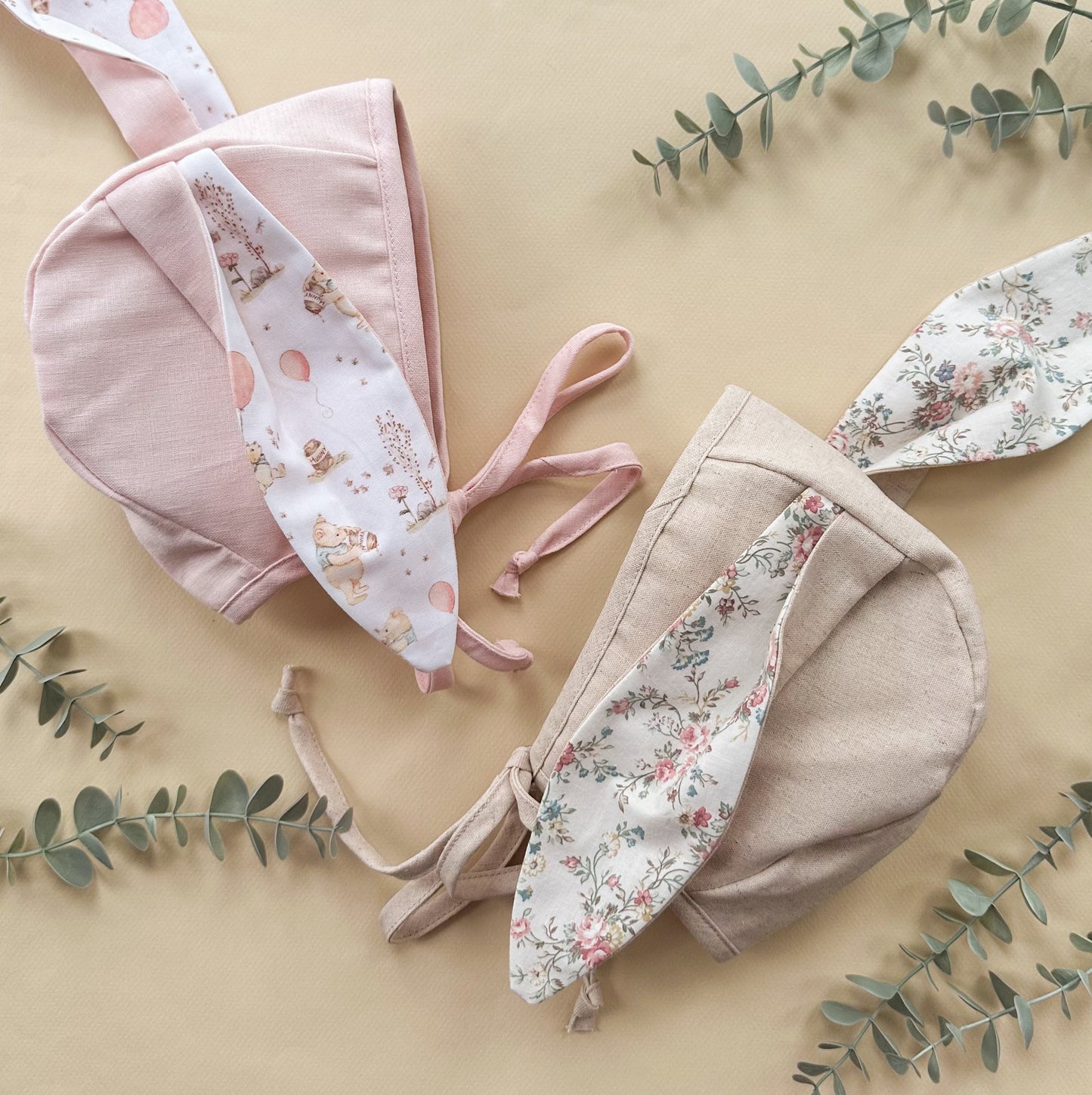 Bunny Bonnet  - Choose your size, ear print & color