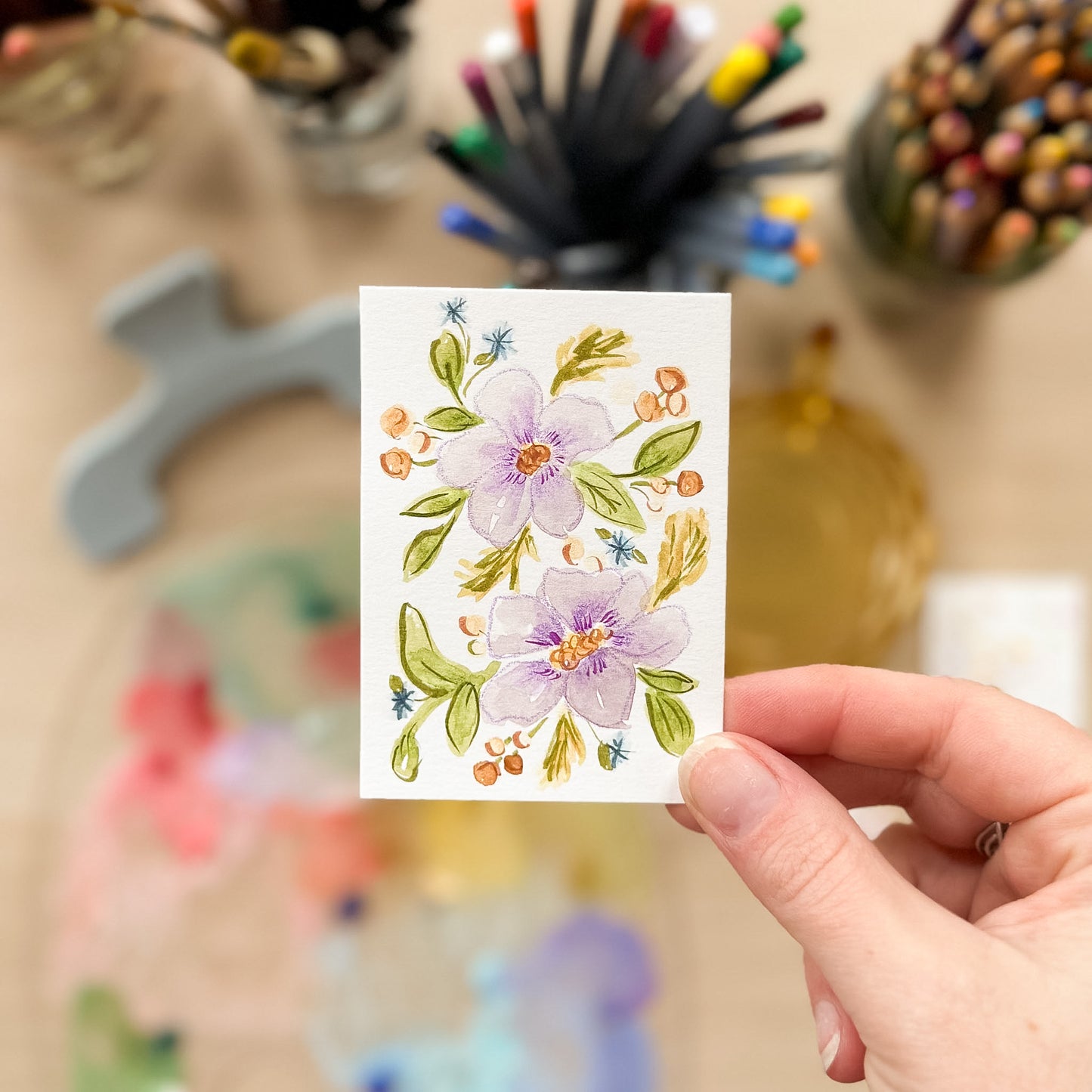 Lavender Garden – Original ACEO Painting (Batch 011 #10)