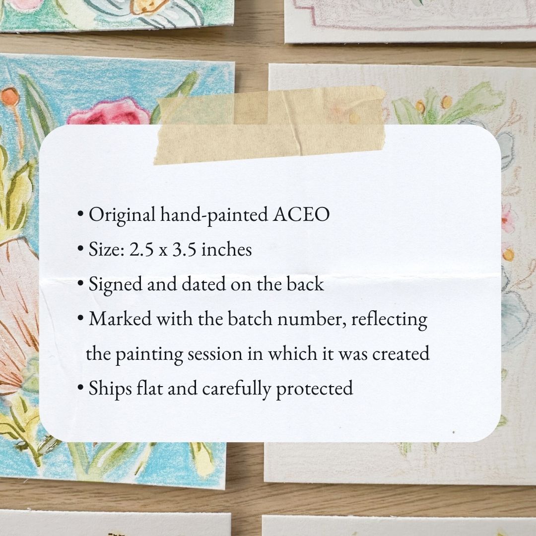 Sun Warmed Petals – Original ACEO Painting (Batch 010 #3)