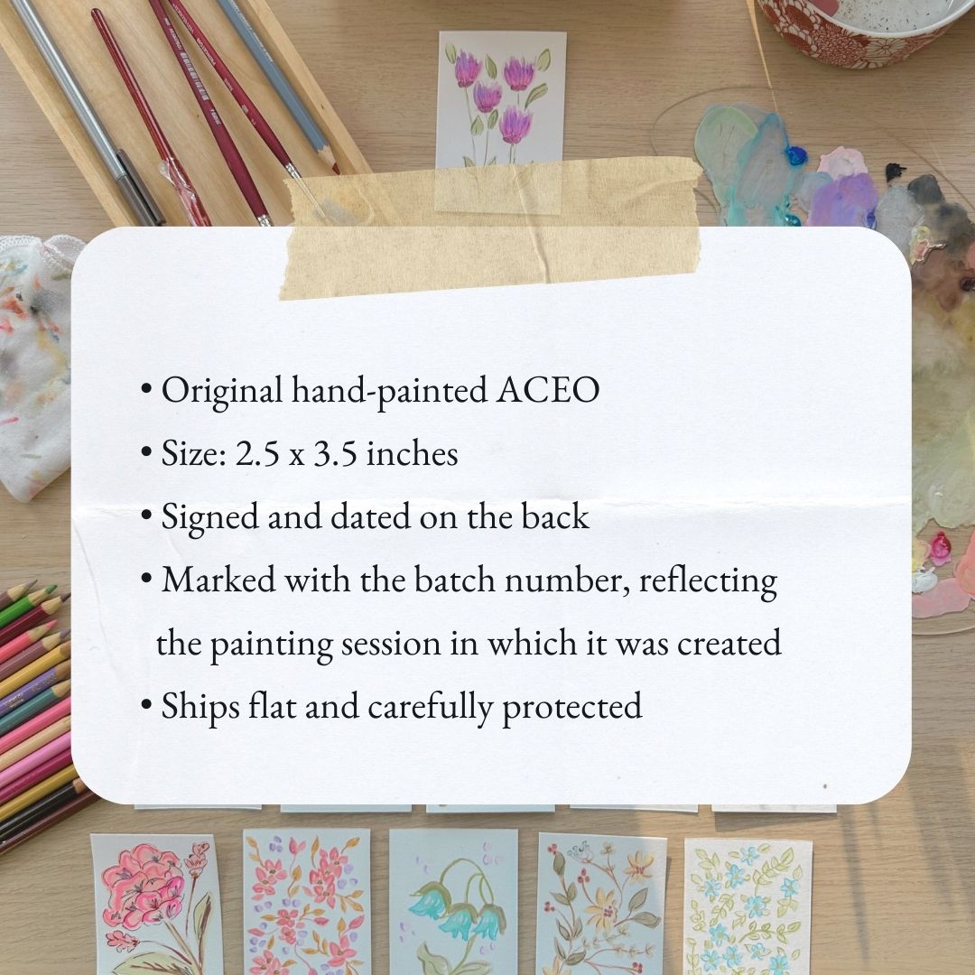 Soft Stem Study– Original ACEO Painting (Batch 003 #4)
