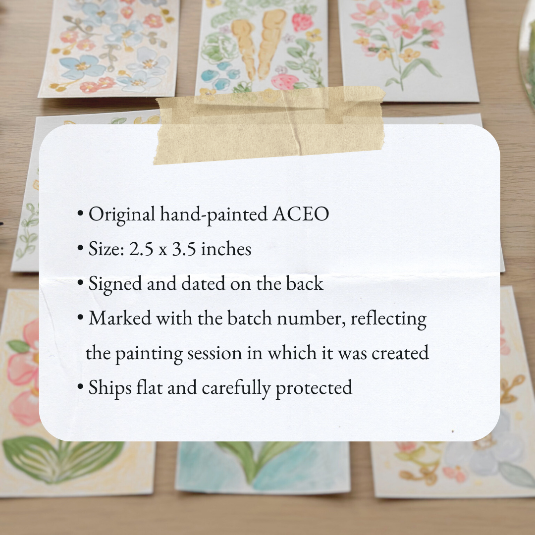 Quiet Garden Corner – Original ACEO Painting (Batch 009 #8)