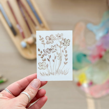 Among the Flowers– Original ACEO Painting (Batch 003 #5)