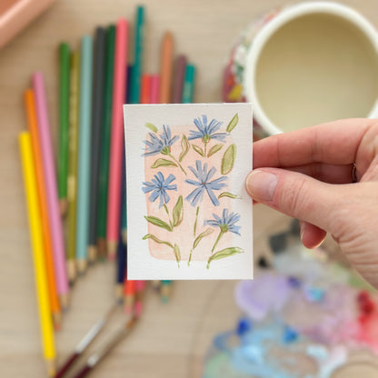 Blooming Slowly – Original ACEO Painting (Batch 004 #11)