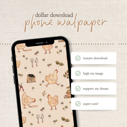 Instant Download : Phone Wallpaper : Chicken Love