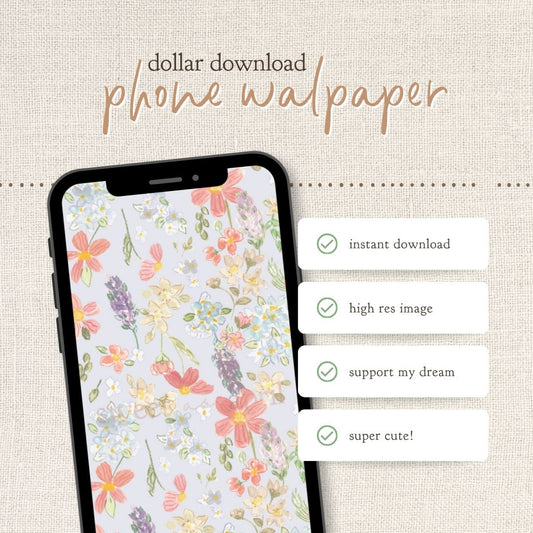 Instant Download : Phone Wallpaper : Coral Floral