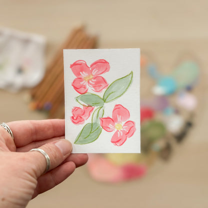 Cottage Flora – Original ACEO Painting (Batch 002 #2)