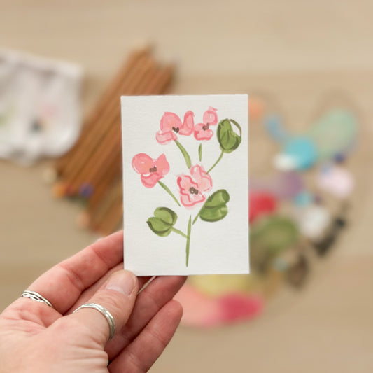 Dainty Wildflowers – Original ACEO Painting (Batch 002 #13)