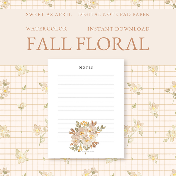Fall Floral Notepad