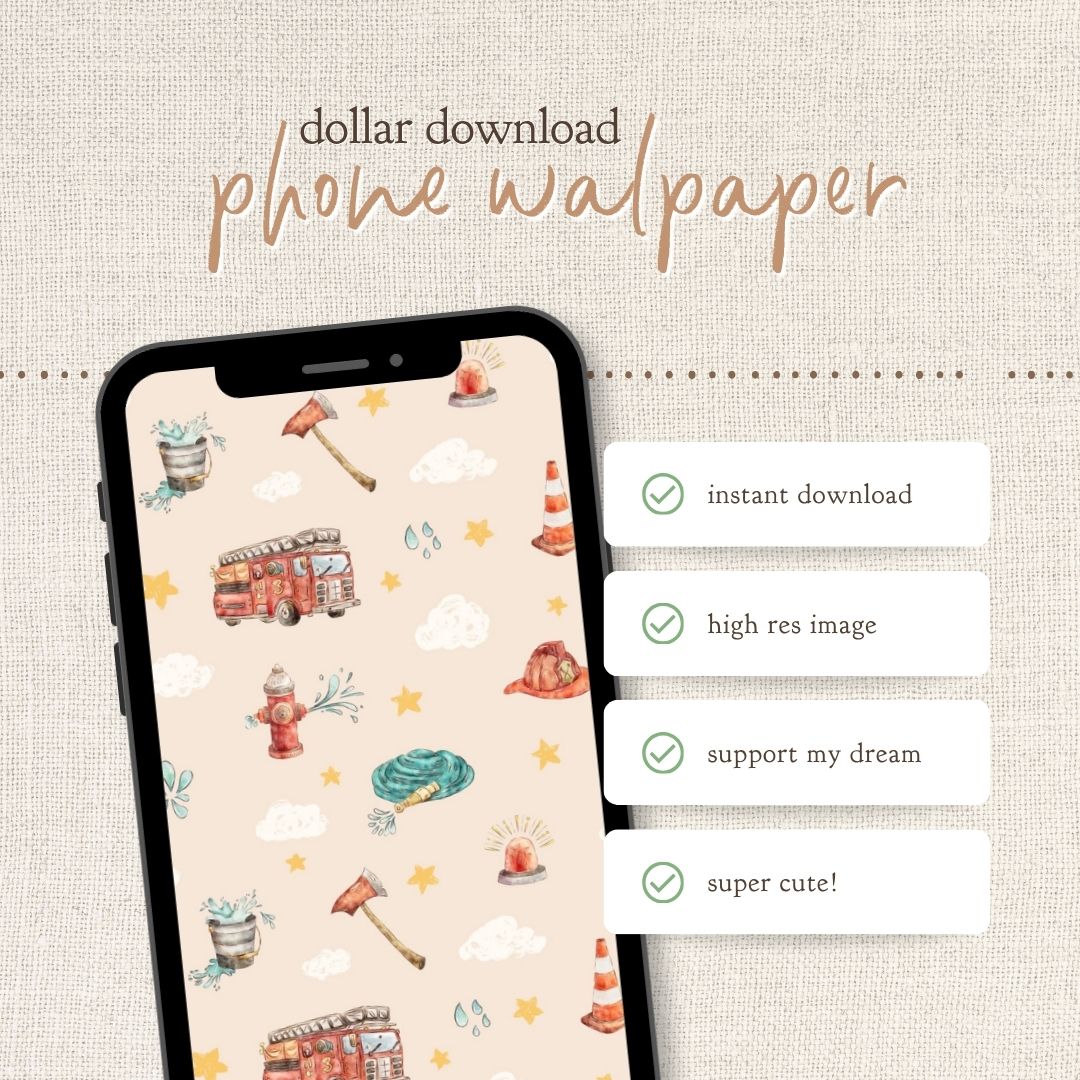 Instant Download : Phone Wallpaper : Fire Rescue