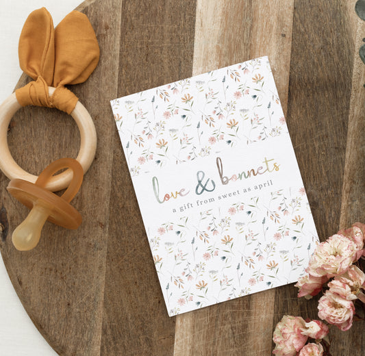 Love & Bonnets SAA Card : Floral Card Digital Download