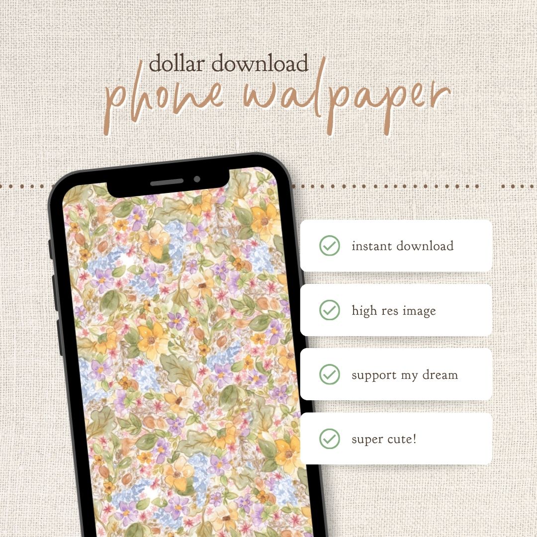 Instant Download : Phone Wallpaper : Florette