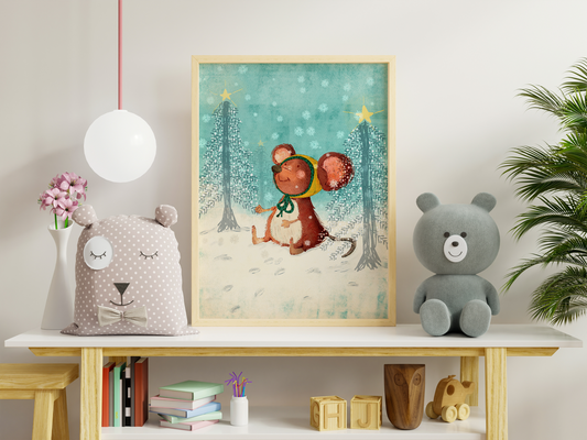 Winter Mouse : Digital Download Art Print