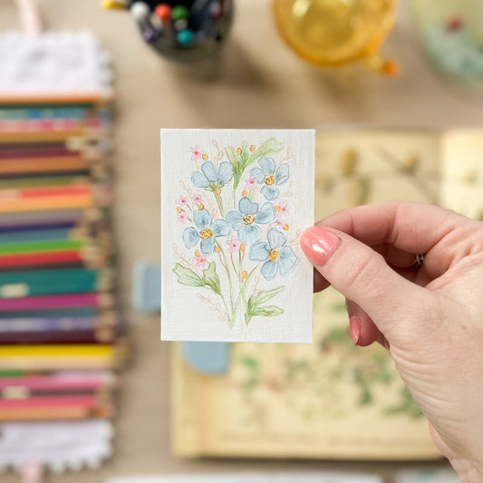 Gathered Garden Blooms – Original ACEO Painting (Batch 010 #5)