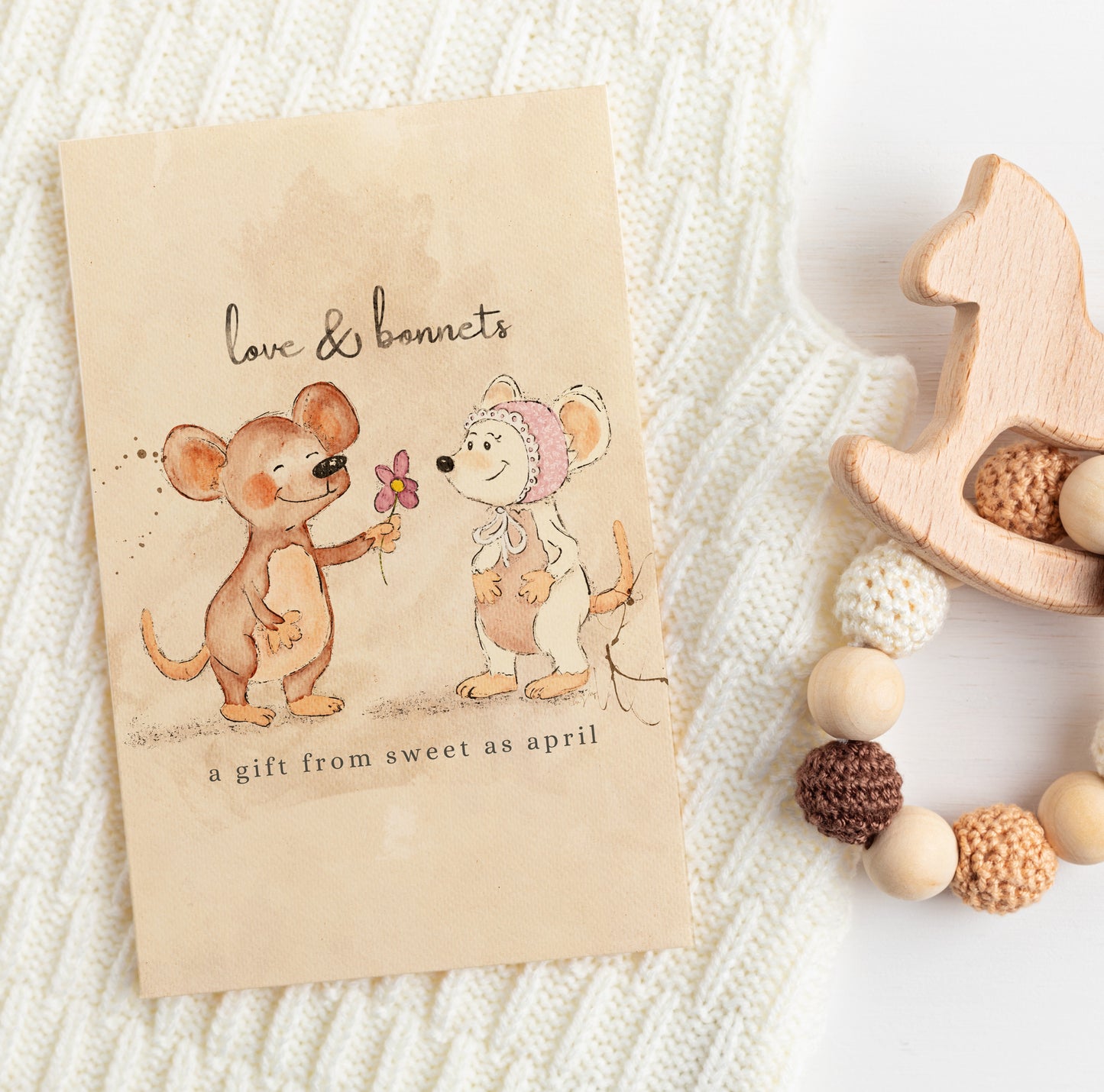 Love & Bonnets SAA Card : Mice Friends Digital Download