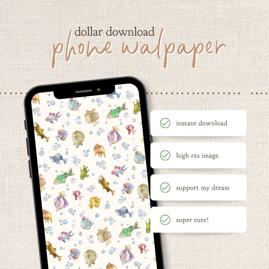 Instant Download : Phone Wallpaper : Guppy