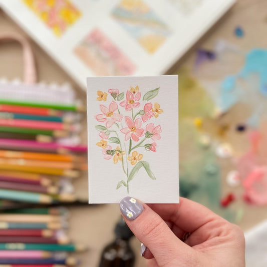 Soft Petal Afternoon – Original ACEO Painting (Batch 009 #2)