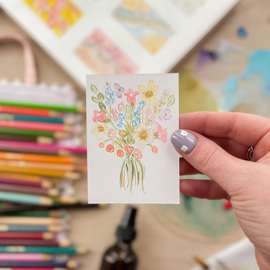 Garden in Bloom – Original ACEO Painting (Batch 009 #5)