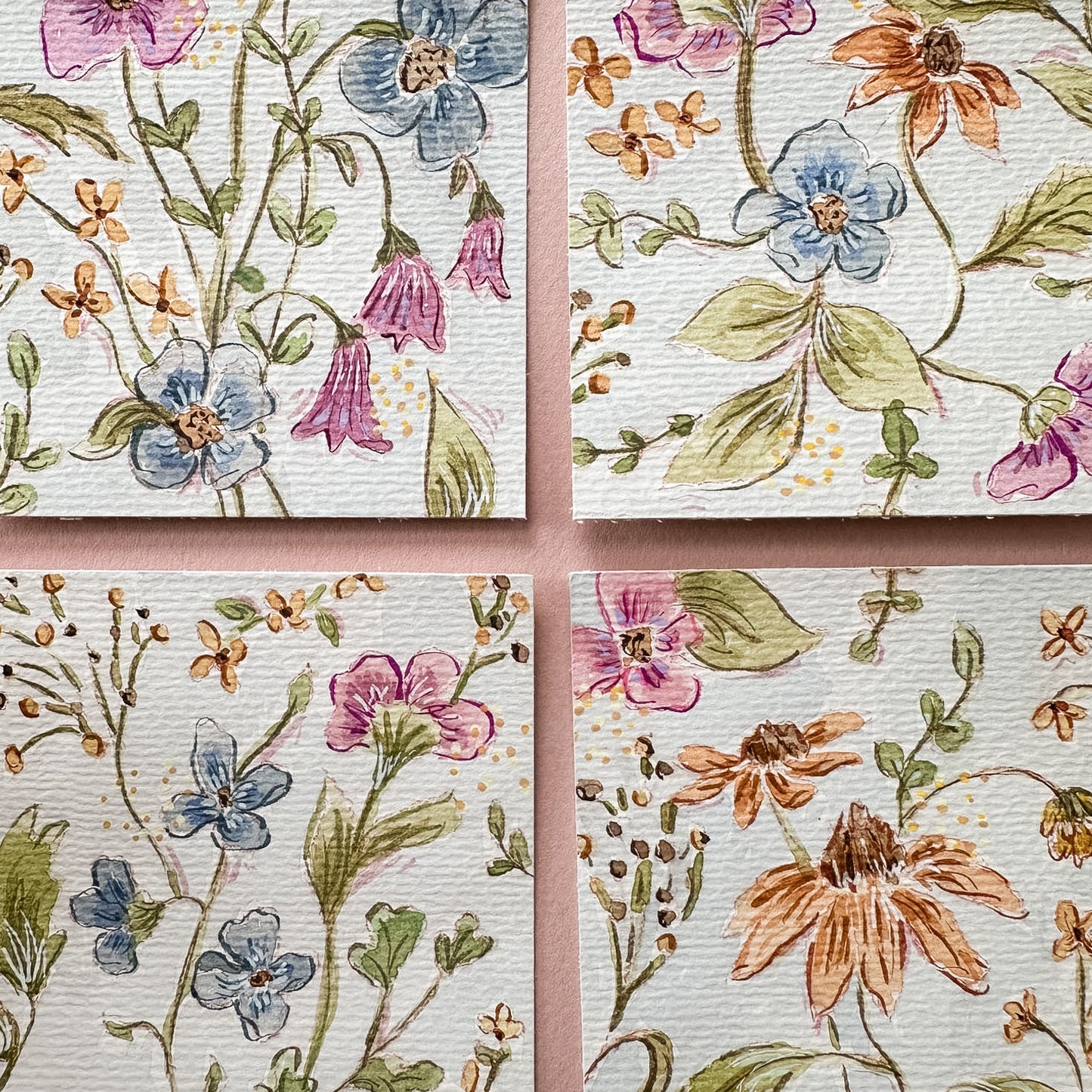 Original Paintings : My First Garden #1-4 | Hand Painted by Carrie