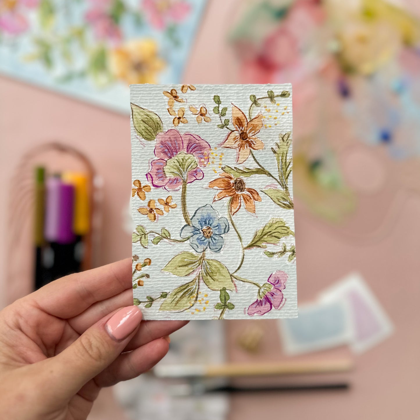 Original Paintings : My First Garden #1-4 | Hand Painted by Carrie