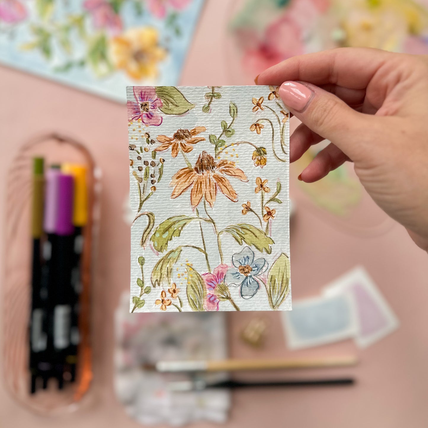 Original Paintings : My First Garden #1-4 | Hand Painted by Carrie