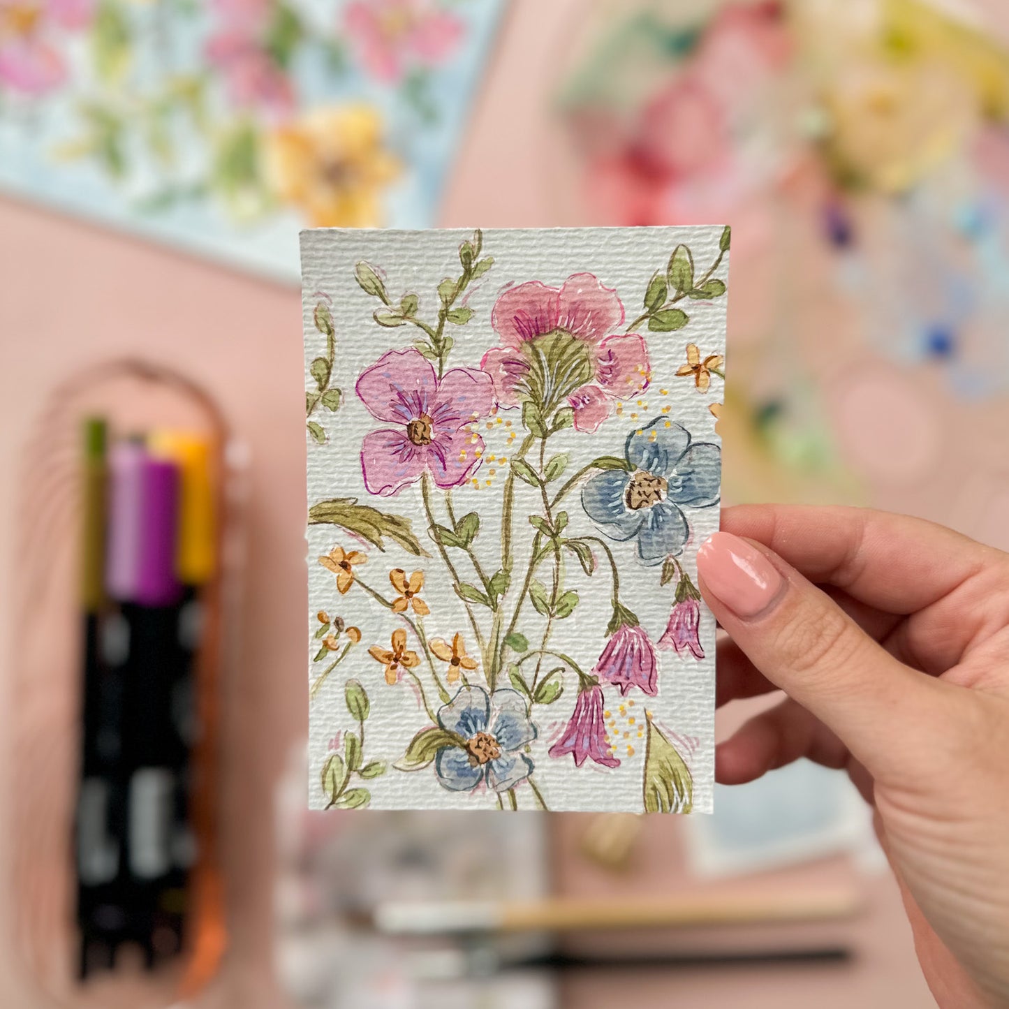 Original Paintings : My First Garden #1-4 | Hand Painted by Carrie