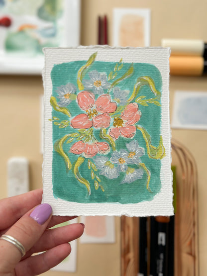 Original Paintings : French Garden #1-3 | Hand Painted by Carrie